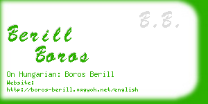 berill boros business card